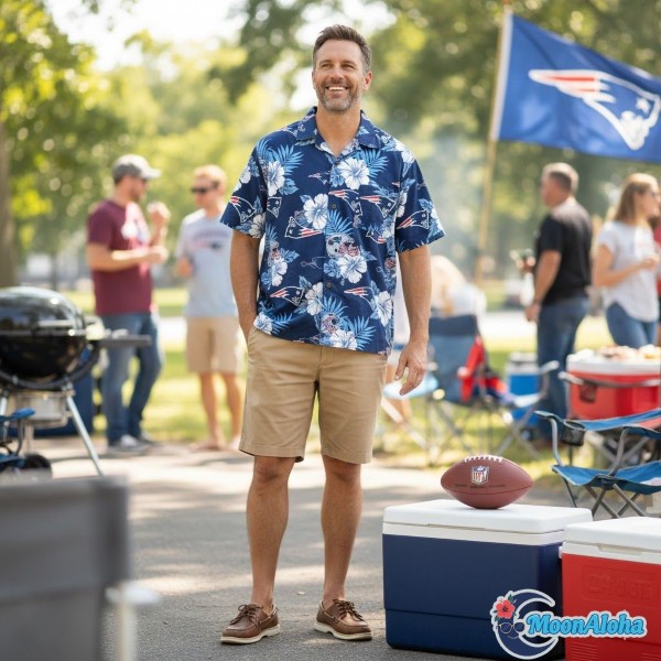 Classic Fit Patriots Hawaiian Shirt Style Example Classic Fit Patriots Hawaiian Shirt Style Example