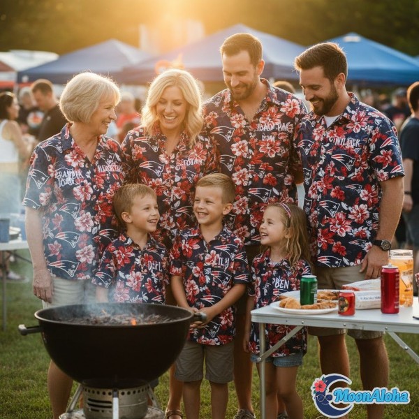 Custom Patriots Hawaiian Shirts For Family Tailgate Custom Patriots Hawaiian Shirts For Family Tailgate