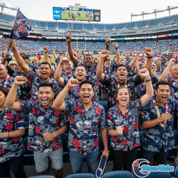 Patriots Fans Wearing Hawaiian Shirts At Gillette Stadium Patriots Fans Wearing Hawaiian Shirts At Gillette Stadium