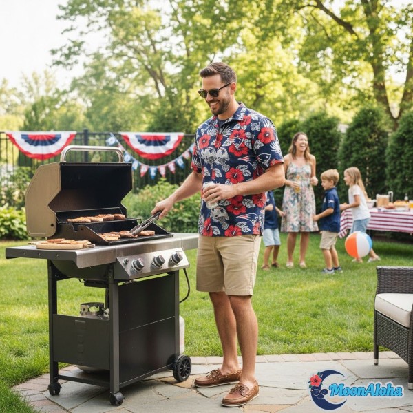 Patriots Hawaiian Shirt Backyard BBQ Summer Style Patriots Hawaiian Shirt Backyard BBQ Summer Style