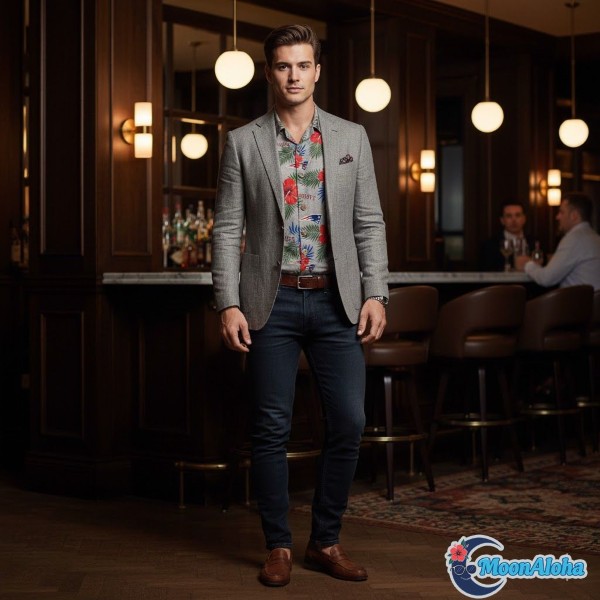Patriots Hawaiian Shirt Blazer Smart Casual Look Patriots Hawaiian Shirt Blazer Smart Casual Look