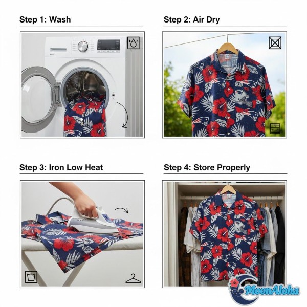 Patriots Hawaiian Shirt Care Instructions Washing Guide Patriots Hawaiian Shirt Care Instructions Washing Guide