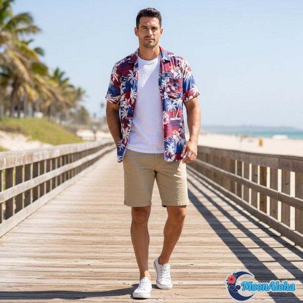Patriots Hawaiian Shirt Styled Beach Summer Outfit Patriots Hawaiian Shirt Styled Beach Summer Outfit