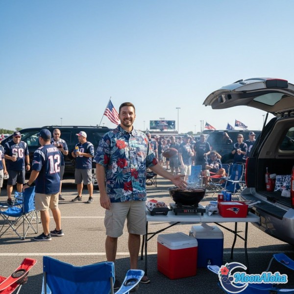 Patriots Tailgate Party Hawaiian Shirt Outdoor Celebration Fans Patriots Tailgate Party Hawaiian Shirt Outdoor Celebration Fans