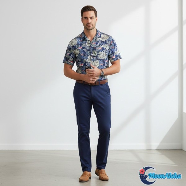 Smart Casual Patriots Hawaiian Shirt Chinos Outfit Smart Casual Patriots Hawaiian Shirt Chinos Outfit